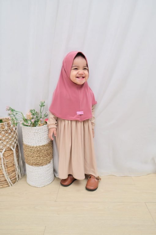 Pakaian Anak - Khaireen Hijab Basic (Pink) - Gambar 2