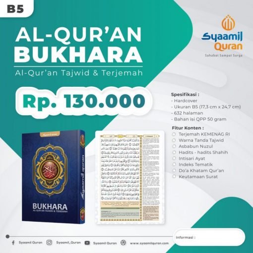 [PO] Al-Quran Terjemah & Tajwid - Bukhara Hard Cover Size B5
