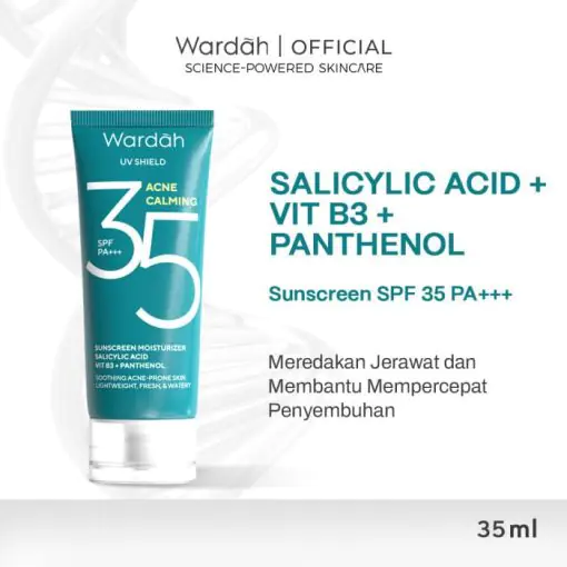 Wardah UV Shield Acne Calming Sunscreen Moisturizer SPF 35