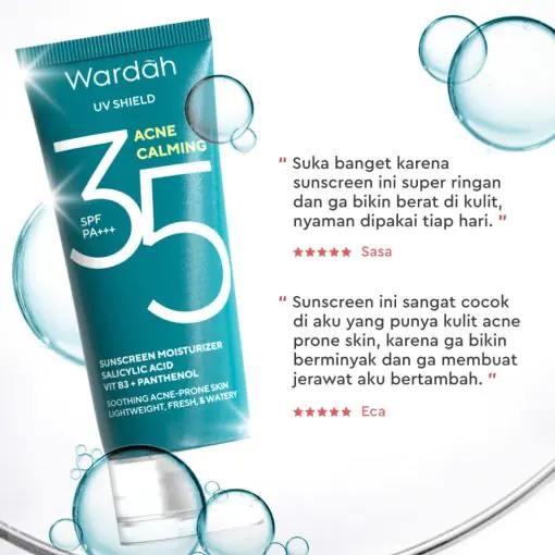 Wardah UV Shield Acne Calming Sunscreen Moisturizer SPF 35 - Gambar 3