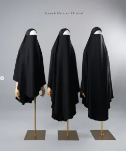 French Khimar EZ Oval ( Black Series )