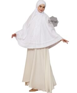 Bergo Kantong Putih Full Bordir