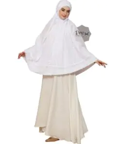 Bergo Kantong Putih Full Bordir