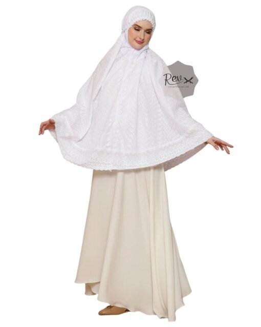 Bergo Kantong Putih Full Bordir