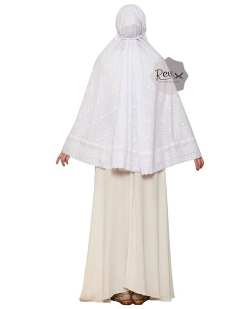 Bergo Kantong Putih Full Bordir - Gambar 4