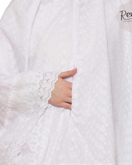 Bergo Kantong Putih Full Bordir - Gambar 5